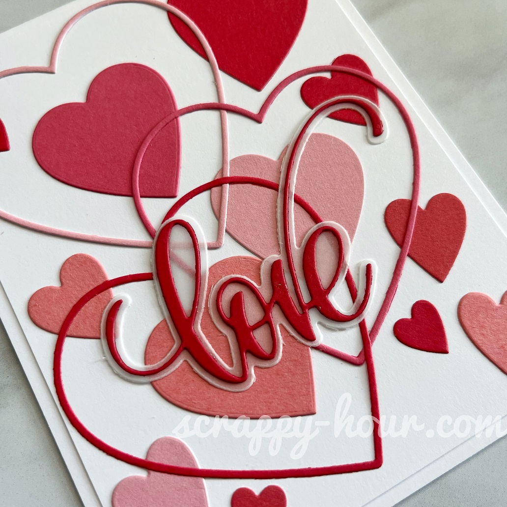 Pink and Red Hearts Card - Scrappy Hour